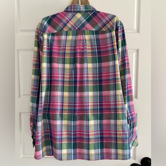 Talbots Madras Classic Cotton Shirt Plaid Button Up Shirt Timeless Style Size XL - Picture 7 of 14